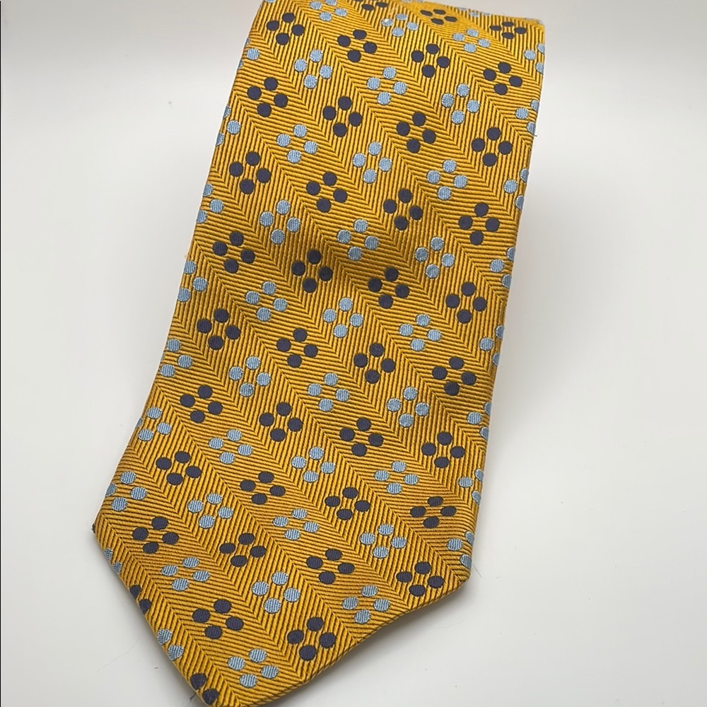 Faconnable - Yellow and Blue Patterned Men's Tie